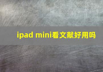 ipad mini看文献好用吗